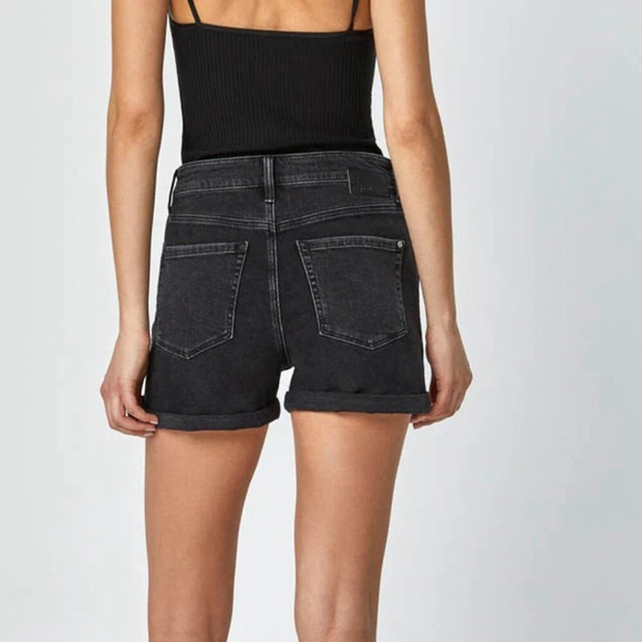 Mavi Ella High Rise Cuffed Denim Shorts Dark Smoke Size 28 - Picture 2 of 9